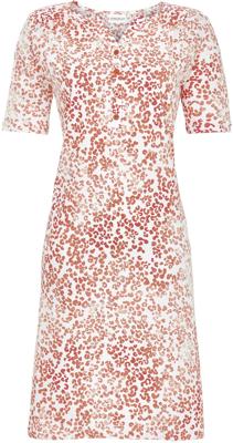 Katoenen nachthemd rood panterprint Katoenen nachthemd rood panterprint
