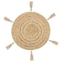 Atmosphera Ronde placemat - Raffia met franjes naturel - Dia 38 cm - Tafel onderleggers
