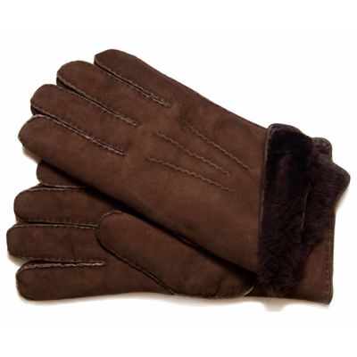 Bruine Lammy handschoenen suede voor dames