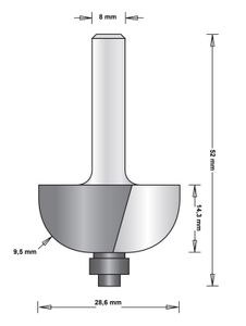 8 MM HOLPROFIELFREES MET ONDERLAGER 28.6X52X9