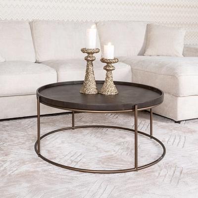 Richmond Ronde Salontafel 'Zillon' Leder, 90cm