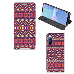 Sony Xperia 10 III Hoesje met Magneet Aztec Paars