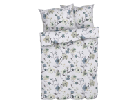 LIVARNO home Dekbedovertrek 200 x 200 cm (Bloemen/wit/blauw)