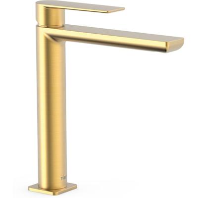 Wastafelkraan Tres Loft | Opbouw | Mengkraan | Hoog model | 1-hendel | Rond | 24k Goud mat