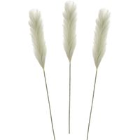 Pluimgras losse steel/tak - 3x - salie groen - 104 cm - Decoratie kunst pluimen