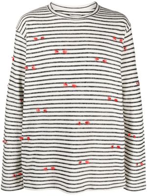 Henrik Vibskov Gestreept T-shirt van biologisch katoen - Wit Henrik Vibskov Gestreept T-shirt van biologisch katoen - Wit