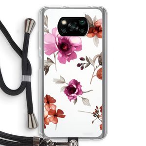 Geschilderde bloemen: Xiaomi Poco X3 NFC Transparant Hoesje met koord