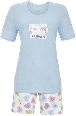 Vrolijke shortama suikerhartjes blauw