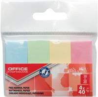 OFFICE products index, 20 x 50 mm, ophangzakje van 4 x 40 tabs, geassorteerde pastelkleuren