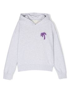 Palm Angels Kids hoodie à logo brodé - Gris