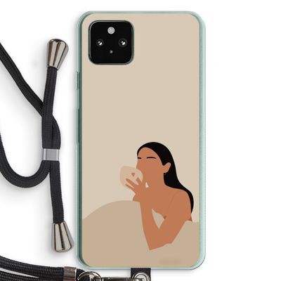 Fresh coffee: Pixel 5a 5G Transparant Hoesje met koord