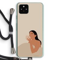 Fresh coffee: Pixel 5a 5G Transparant Hoesje met koord