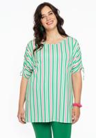 Yoek Tuniek met koortjes STRIPY | Groen | Maat 42/44