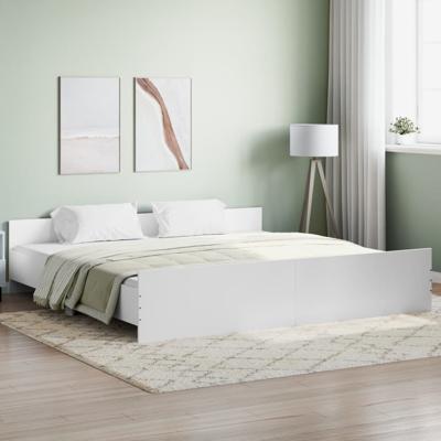 Bedframe met hoofd- en voeteneinde wit 180x200 cm