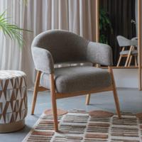 ZILT Fauteuil 'Shenae' Bouclé, kleur Donkerbruin ZILT Fauteuil 'Shenae' Bouclé, kleur Donkerbruin