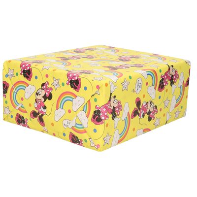 1x Rollen Inpakpapier/cadeaupapier Disney Minnie Mouse Met Regenbogen 200 X 70 Cm Geel - Cadeaupapier 1x Rollen Inpakpapier/cadeaupapier Disney Minnie Mouse Met Regenbogen 200 X 70 Cm Geel - Cadeaupapier