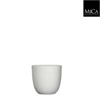 Mica Decorations - Tusca pot rond wit mat h13xd13,5 cm - thumbnail