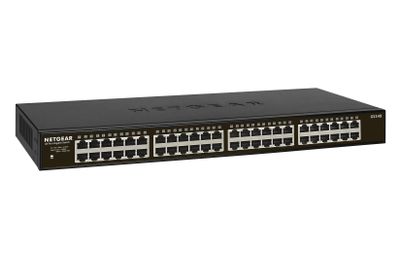 Netgear GS348 Unmanaged Gigabit Ethernet (10/100/1000) 1U Zwart