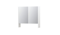 INK SPK3 spiegelkast met 2 dubbel gespiegelde deuren, open planchet, stopcontact en schakelaar 80 x 14 x 74 cm, mat wit