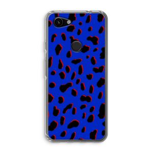 Blue Leopard: Google Pixel 3a Transparant Hoesje