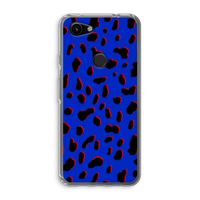 Blue Leopard: Google Pixel 3a Transparant Hoesje