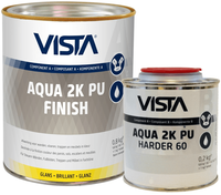 vista aqua 2k pu finish glans donkere kleur set 1 kg