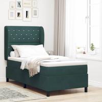 Boxspringbed met matras fluweel donkergroen 90x200 cm