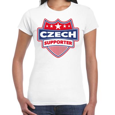Tsjechie supporters t-shirt - wit - voor dames - Czech - landen shirts - kleding - sport