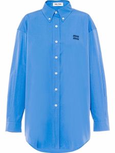 Miu Miu chemise oversize en popeline - Bleu