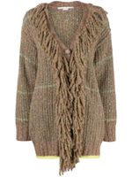 Stella McCartney cardigan en maille torsadée à coupe mi-longue - Marron