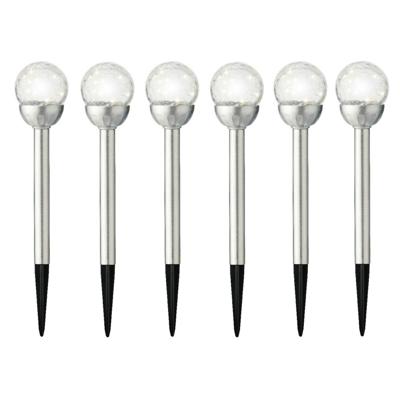 Lumineo LED steker bol Navi - 8x - solar - 30 cm - RVS - tuinverlichting tuinsteker - Tuinlampen