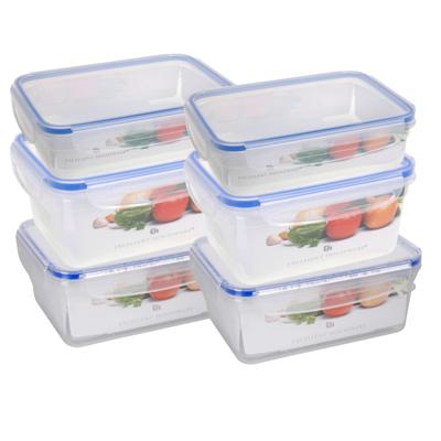 Vershoudbakje - transparant - kunststof - set 6x - Luchtdicht afgesloten