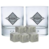 Durobor whiskyglazen - set 6x stuks 290 ml - 9x whisky ijsblokstenen - Whiskeyglazen - thumbnail