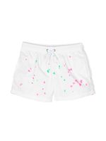 Sundek short de bain à détail taches de peinture - Blanc