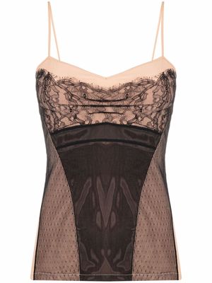 Christian Dior Pre-Owned débardeur en dentelle pre-owned (2006) - Tons neutres