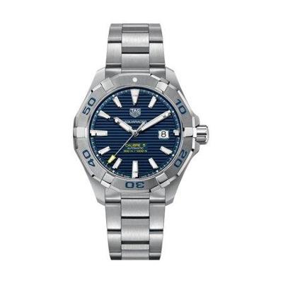 Tag Heuer Heren Aquaracer 43 mm stalen band en kast automatisch blauw wijzerplaat analoog horloge WAY2012.BA0927