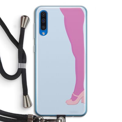 Pink panty: Samsung Galaxy A50 Transparant Hoesje met koord