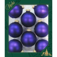 24x stuks glazen kerstballen 7 cm prisma violet velvet paars