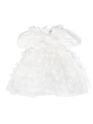 Simonetta robe en tulle à fleurs appliquées - Blanc Simonetta robe en tulle à fleurs appliquées - Blanc