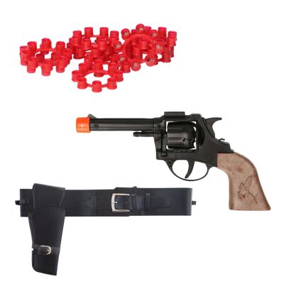 Cowboy verkleed speelgoed revolver of pistool - met 192 plaffertjes - met holster