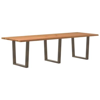 Eettafel met natuurlijke rand 280x100x74 cm massief eikenhout