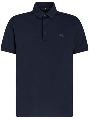 ETRO polo en coton à motif Pegaso brodé - Bleu