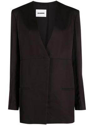Jil Sander veste boutonnée à col v - Marron