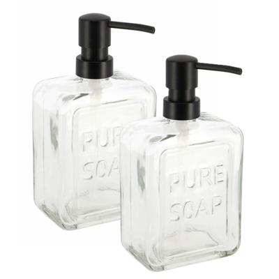 Zeeppompje - 2x - glas - transparant - pure soap - vrijstaand