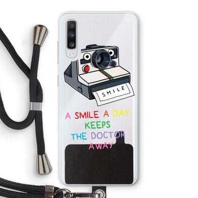 Smile: Samsung Galaxy A70 Transparant Hoesje met koord
