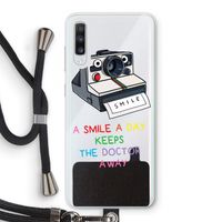 Smile: Samsung Galaxy A70 Transparant Hoesje met koord