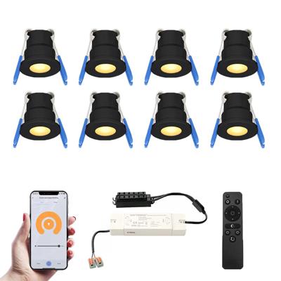 Set van 8 Milano Smart LED Mini Inbouwspots - Veranda spots - 12V 3W 200lm - Dimbaar - Wifi & Bluetooth - 2700K - IP65 waterdicht - Zwart Set van 8 Milano Smart LED Mini Inbouwspots - Veranda spots - 12V 3W 200lm - Dimbaar - Wifi & Bluetooth - 2700K - IP65 waterdicht - Zwart