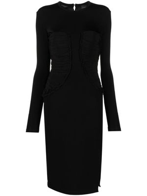 PINKO robe mi-longue Aramis à fronces - Noir