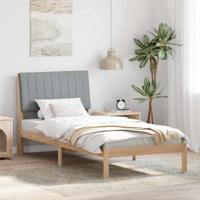 Bedframe met hoofdeinde Bruin 90 x 200 cm Stof Bedframe met hoofdeinde Bruin 90 x 200 cm Stof