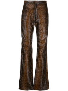 AMI Paris pantalon à imprimé peau de serpent - Marron